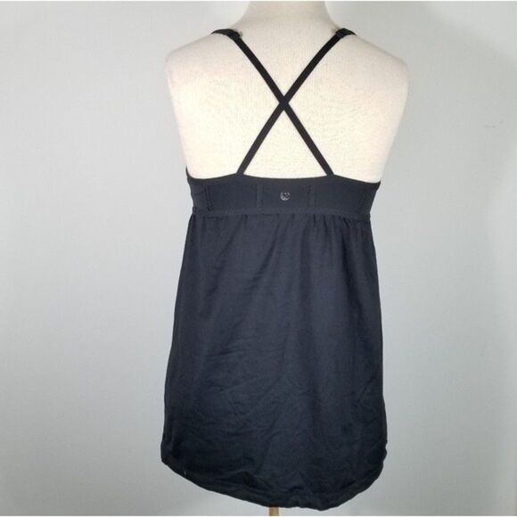 Lululemon Black Rehearsal Balletcore Faux Wrap Bust Baby Doll Y2K Tank Size 8 - Picture 8 of 12